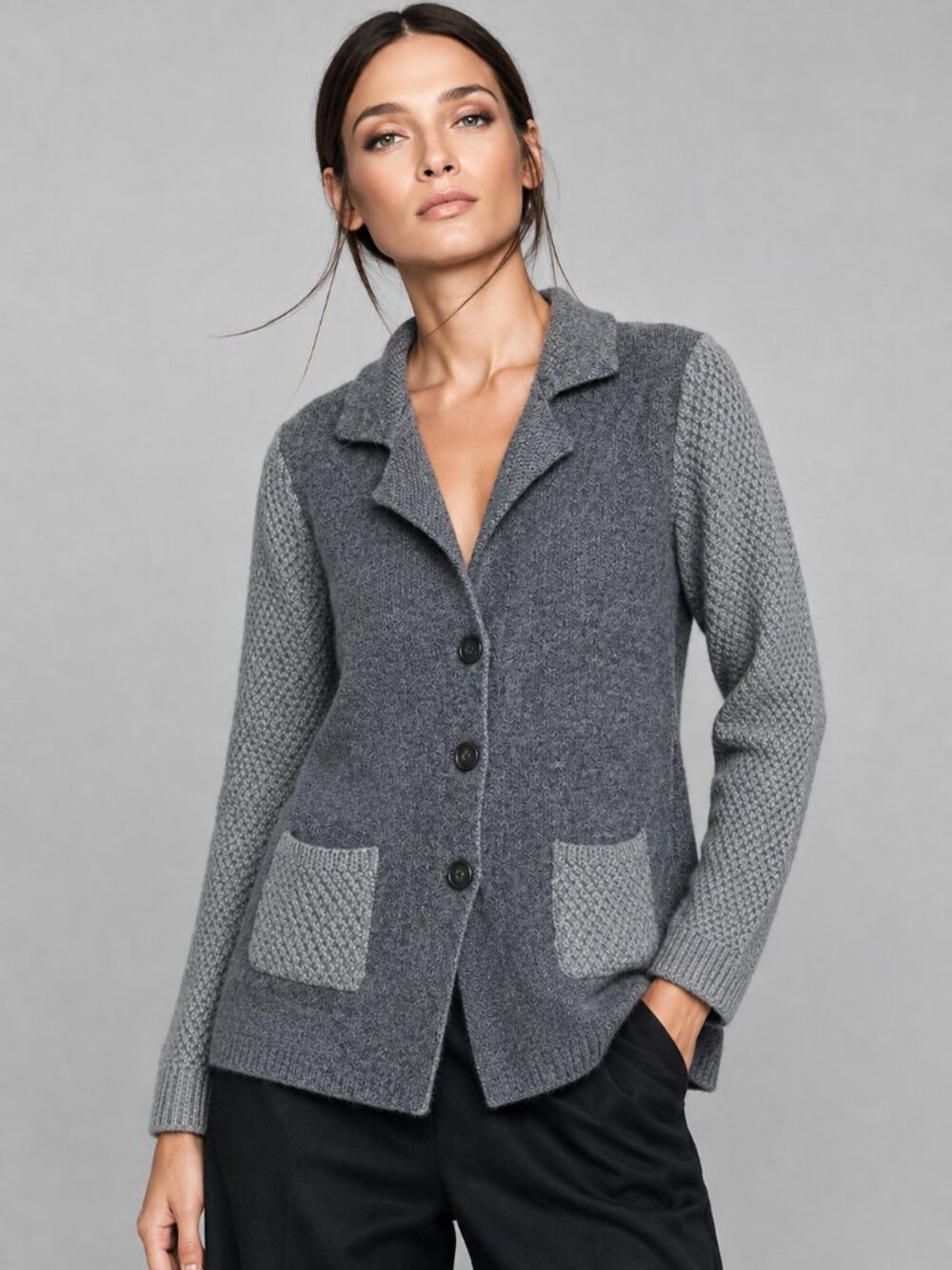 Italian designer blazer style sweater cardigan